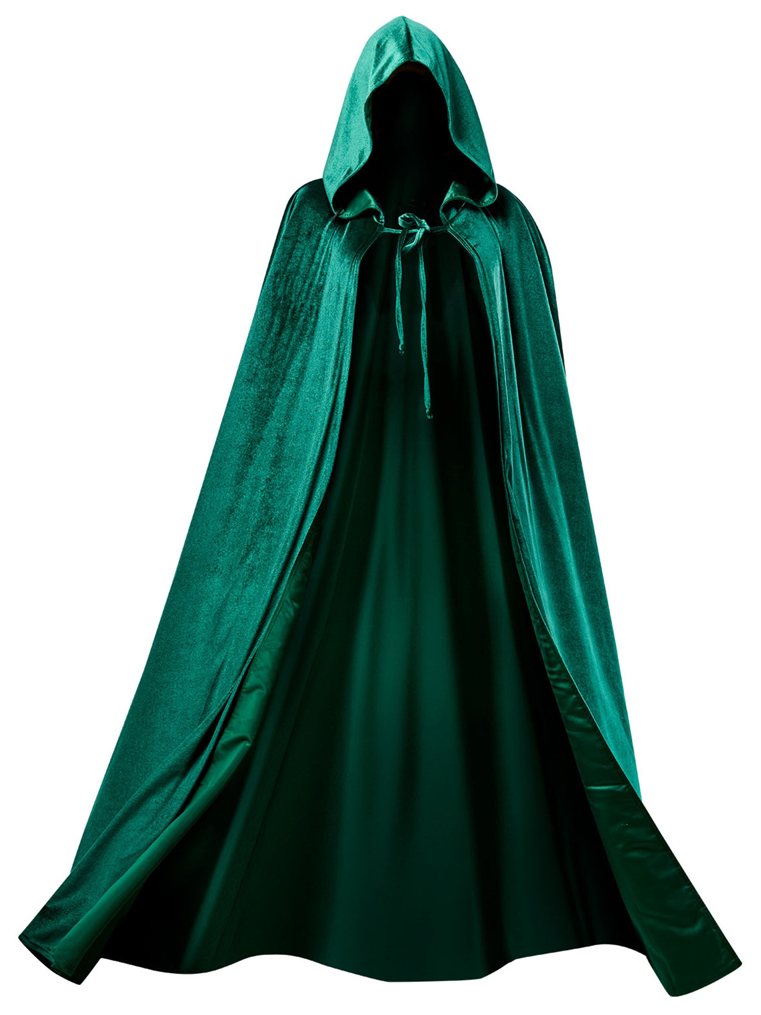 Adult Green Full Length Hooded Renaissance Cloak - costumes.com
