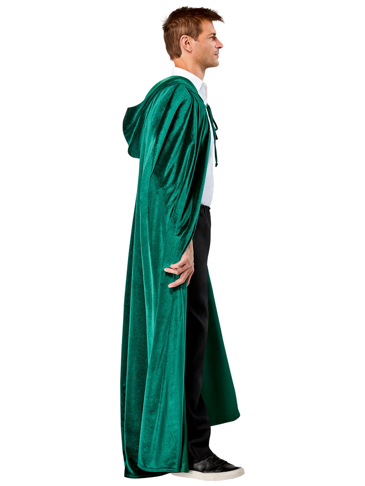 Adult Green Full Length Hooded Renaissance Cloak - costumes.com