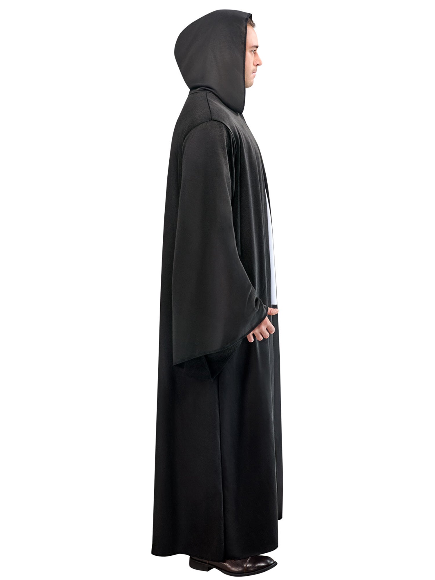 Adult Black Full Length Hooded Renaissance Cloak - costumes.com