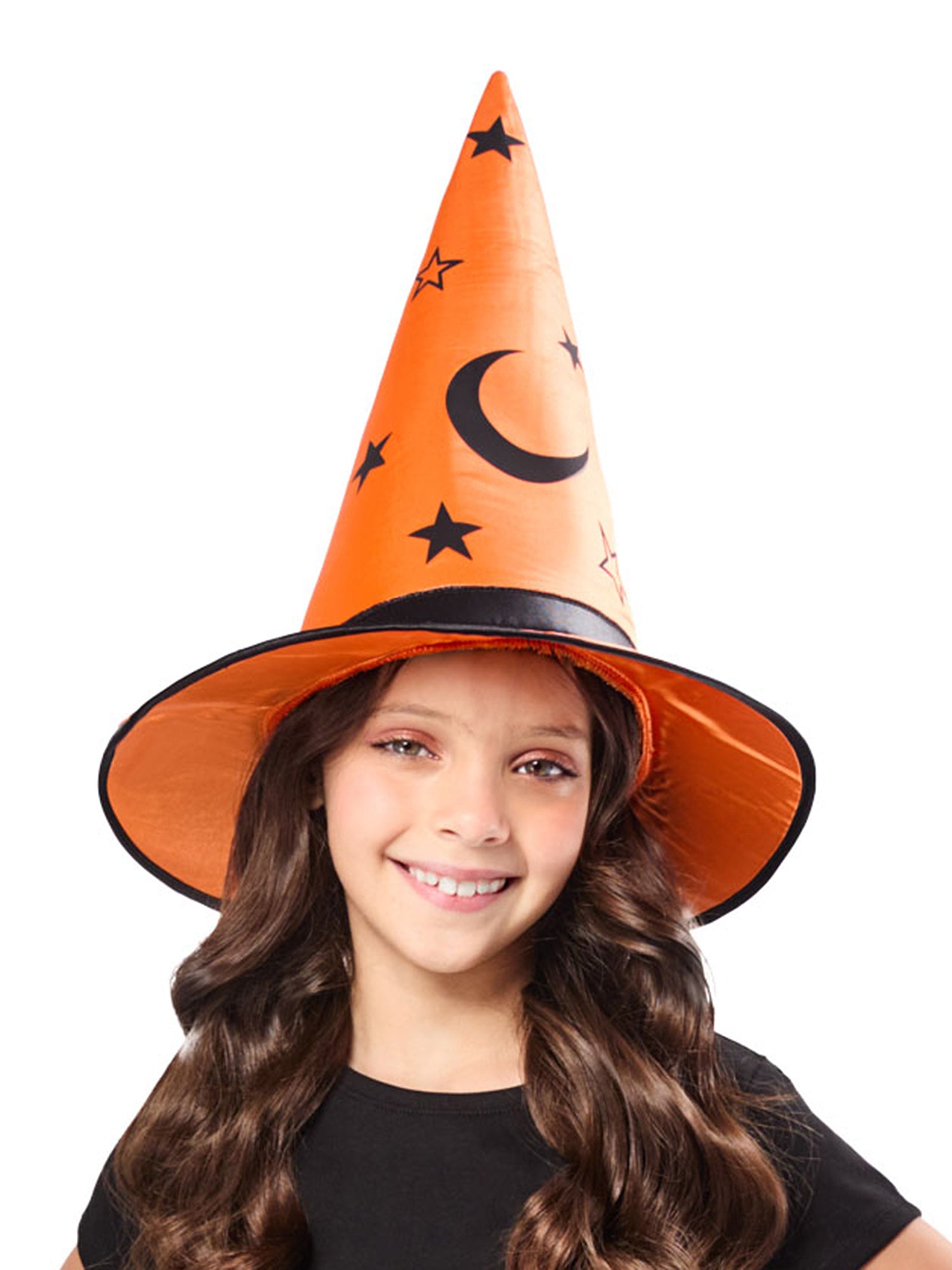 Kids' Orange and Black Celestial Witch Hat - costumes.com