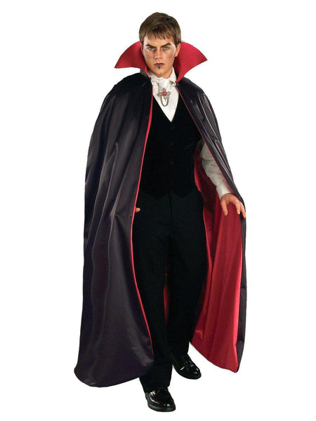 Adult Red and Black Vampire Cape - Deluxe