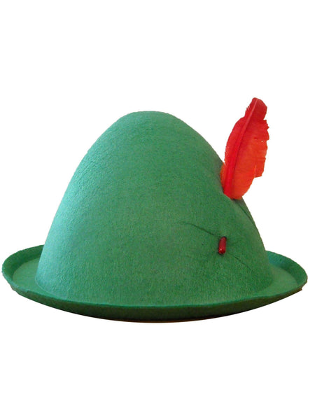 Adult Green Alpine Inspired Tyrolean Hat