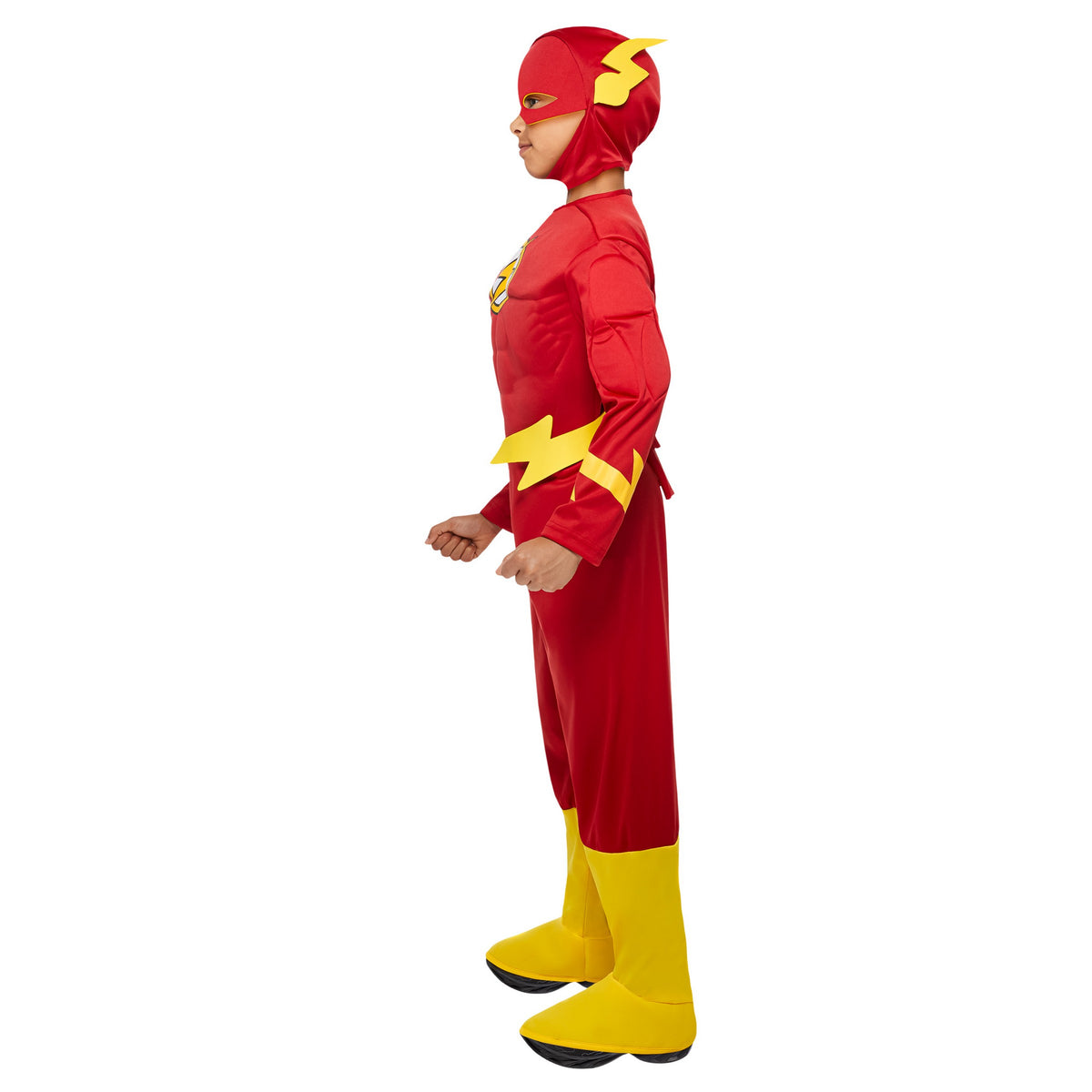 Kids' Justice League Flash Deluxe Muscle Chest Costume - costumes.com