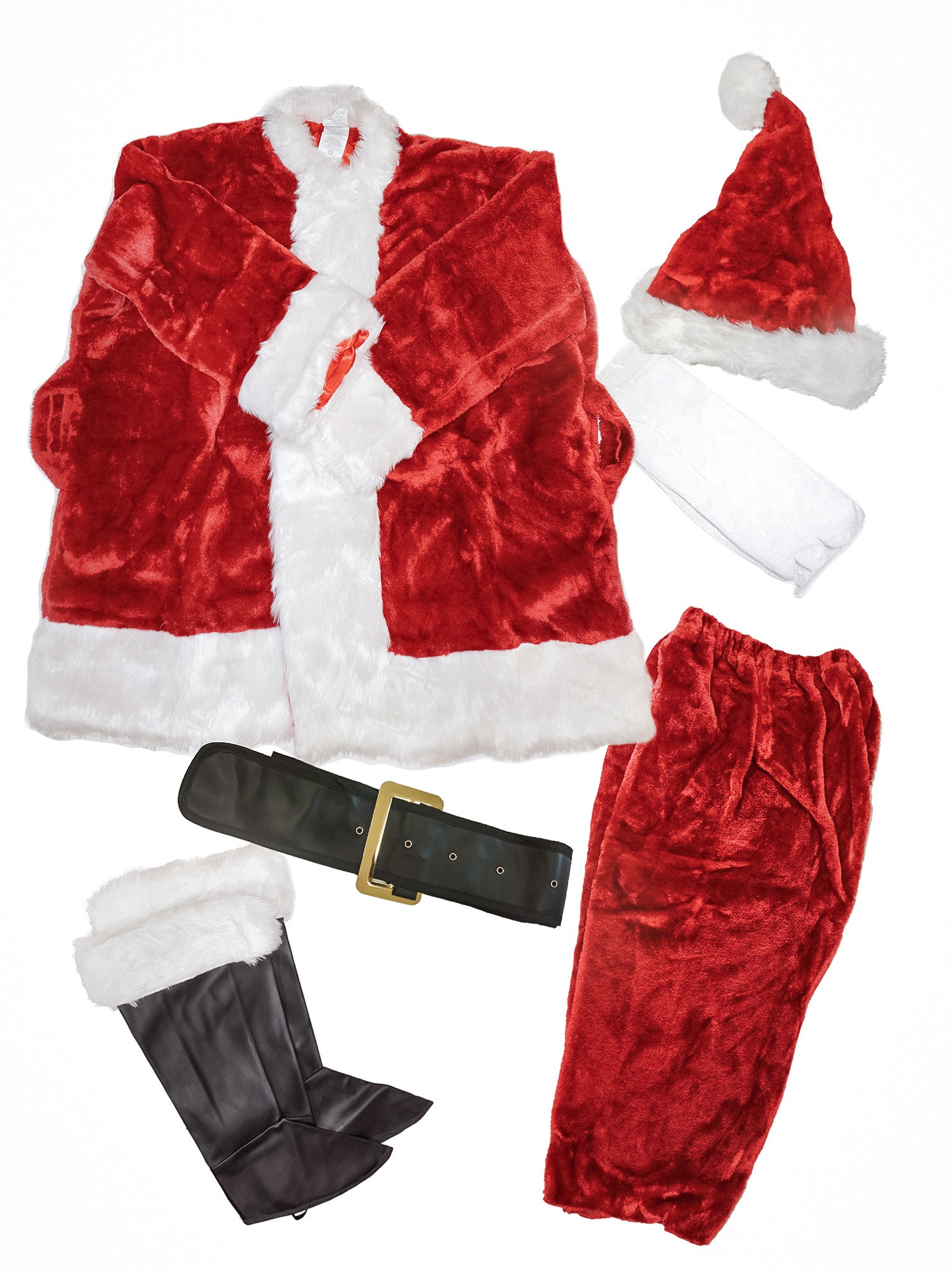 Men's Big and Tall Crimson Mega Plush Santa Costume - Deluxe - costumes.com