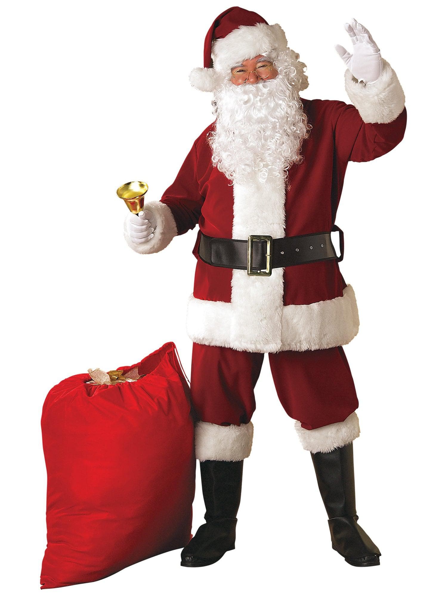 Adult XX-Large Crimson Regal Plush Santa Suit Costume - costumes.com