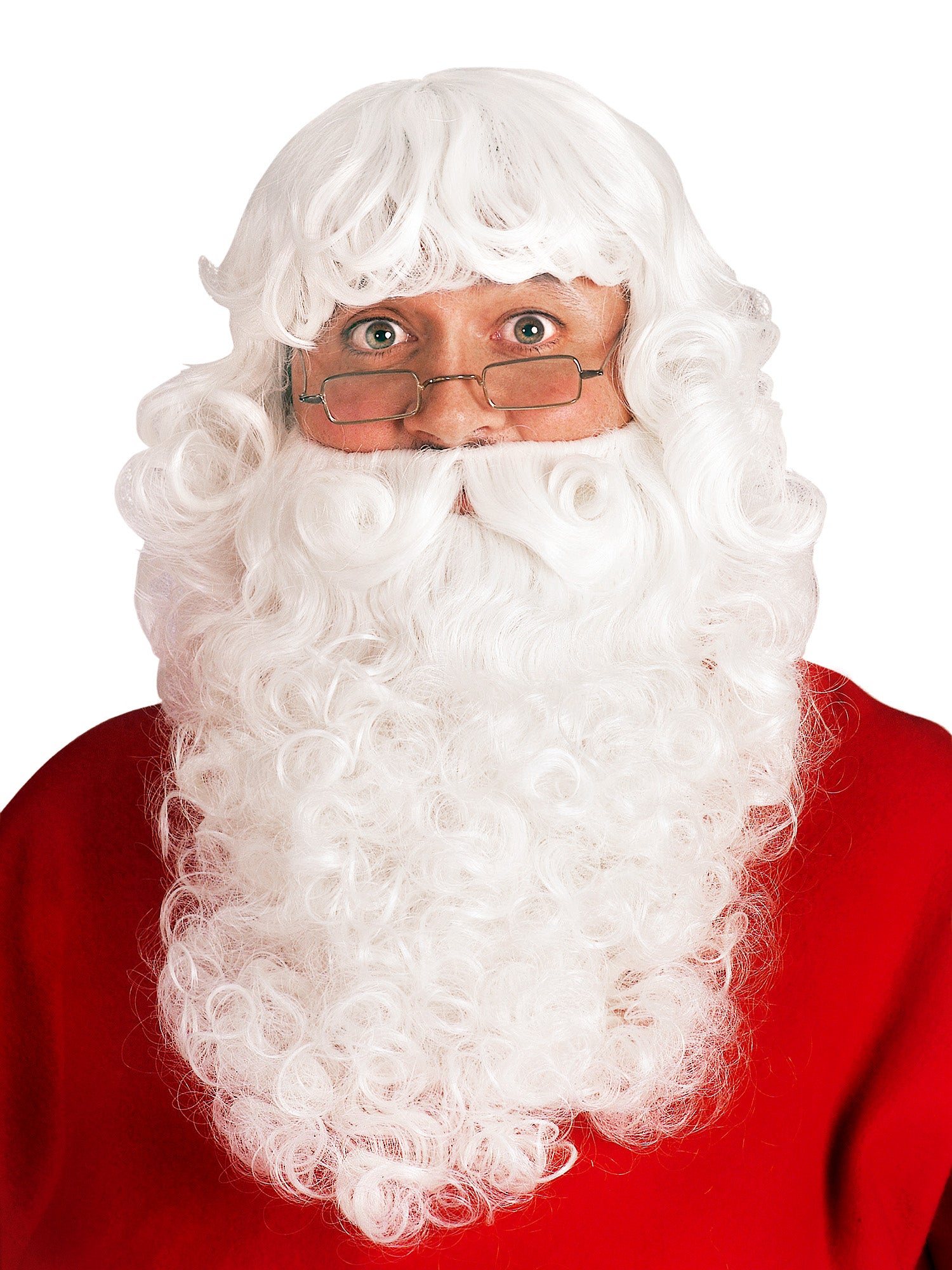 Men's White Santa Beard and Wig Set - Professional - costumes.com