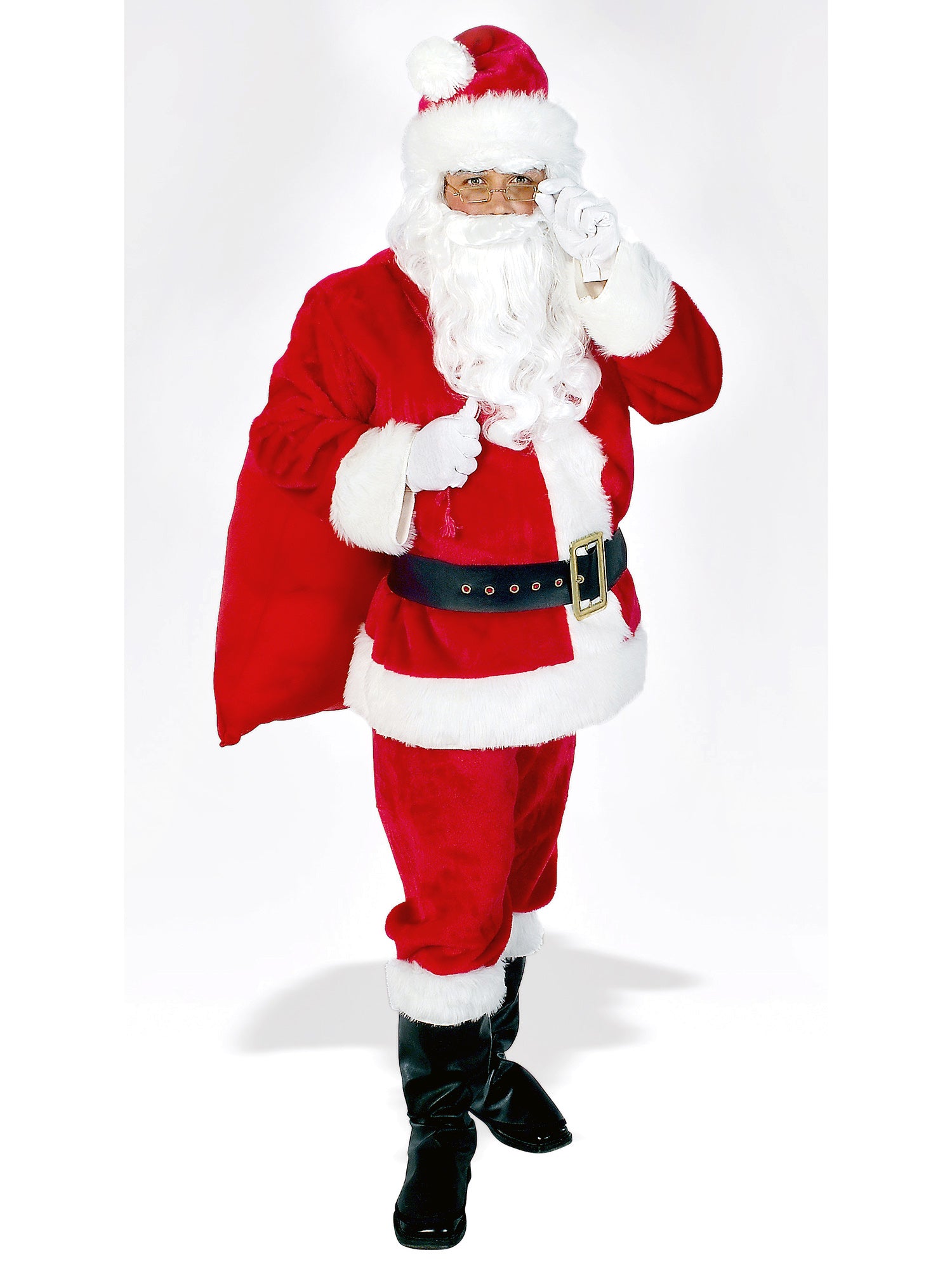 Adult Regal Plush Santa Suit with Wig & Beard Costume - STD Size - costumes.com