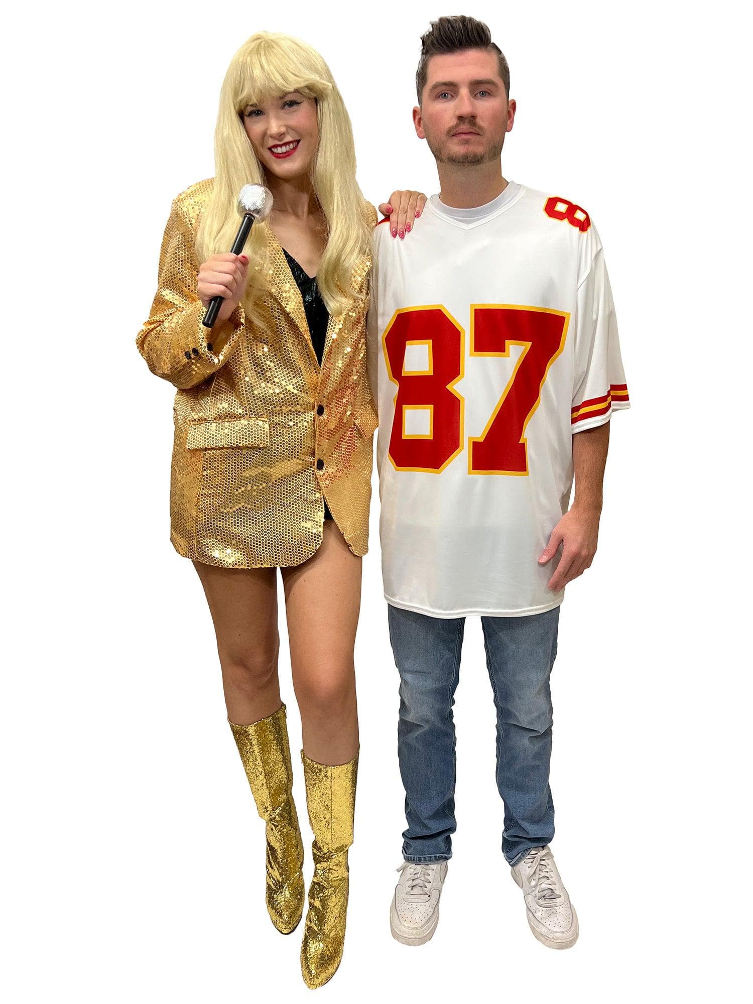 Football Player and Pop Star Couple's Costume Kit - Gold - costumes.com