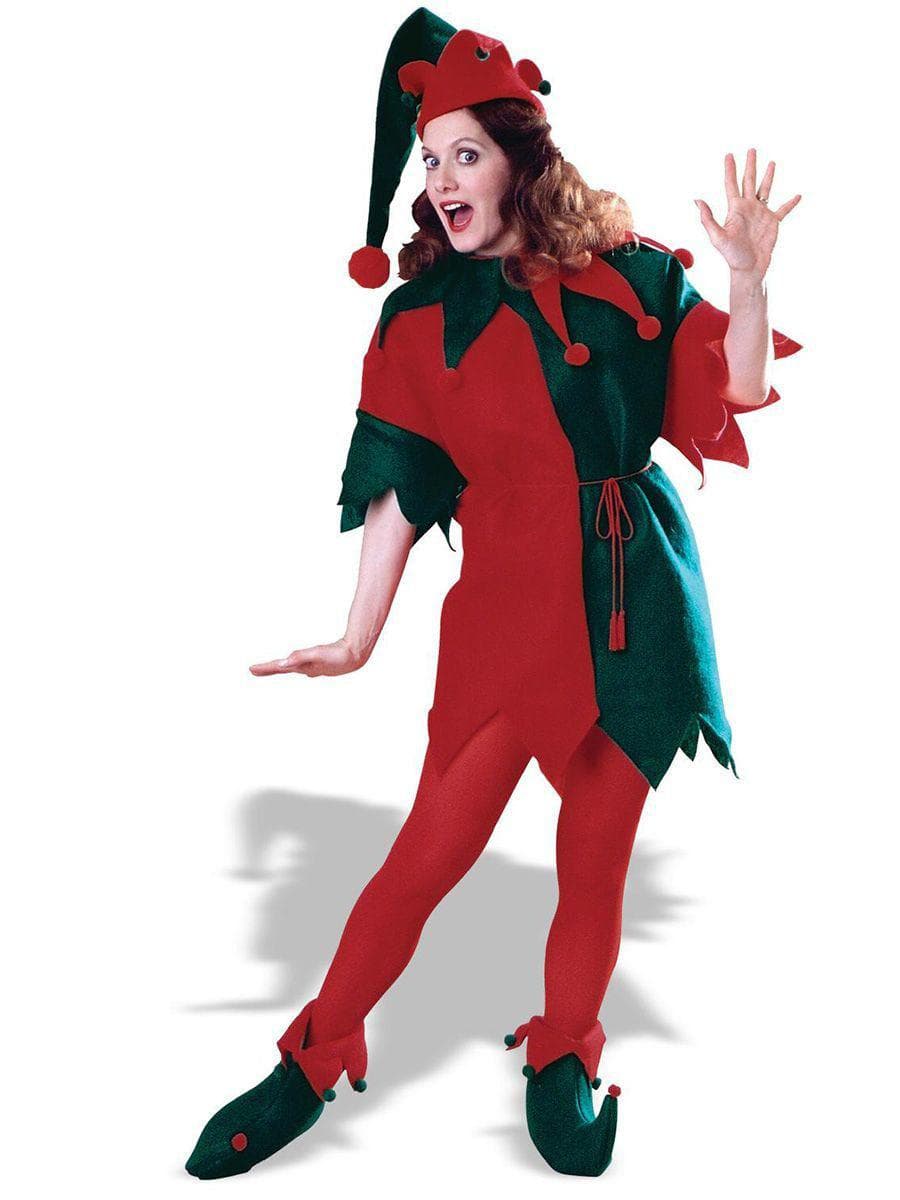 Adult Red and Green Elf Tunic and Hat - costumes.com