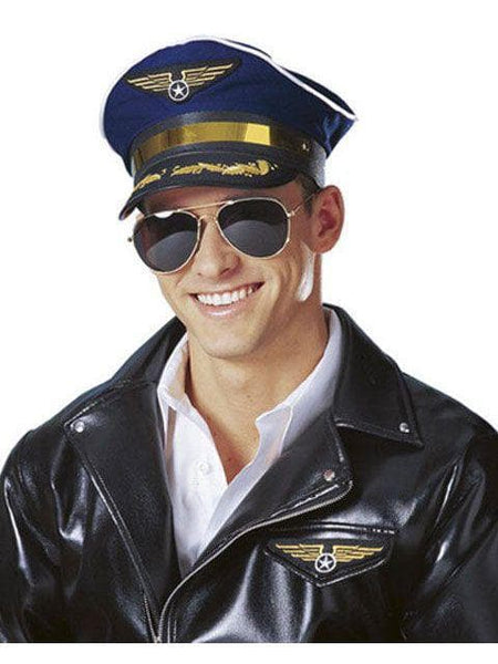 Adult Blue Airline Pilot Hat