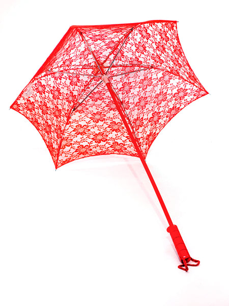 Adult Red Lace Parasol