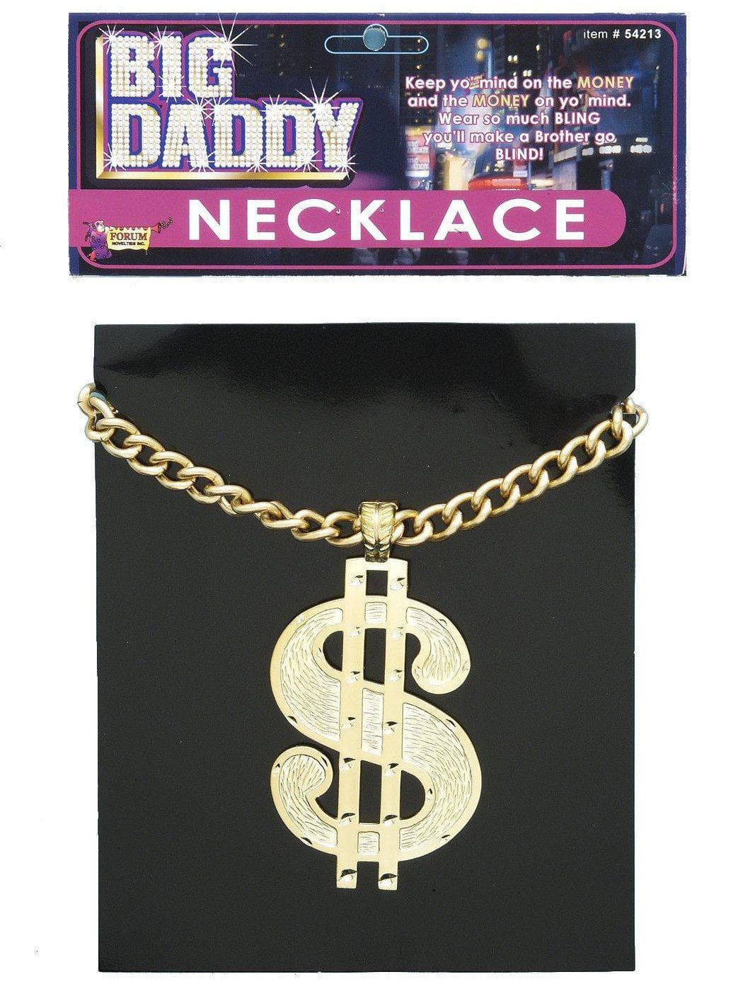 Adult Gold Dollar Sign Necklace - costumes.com