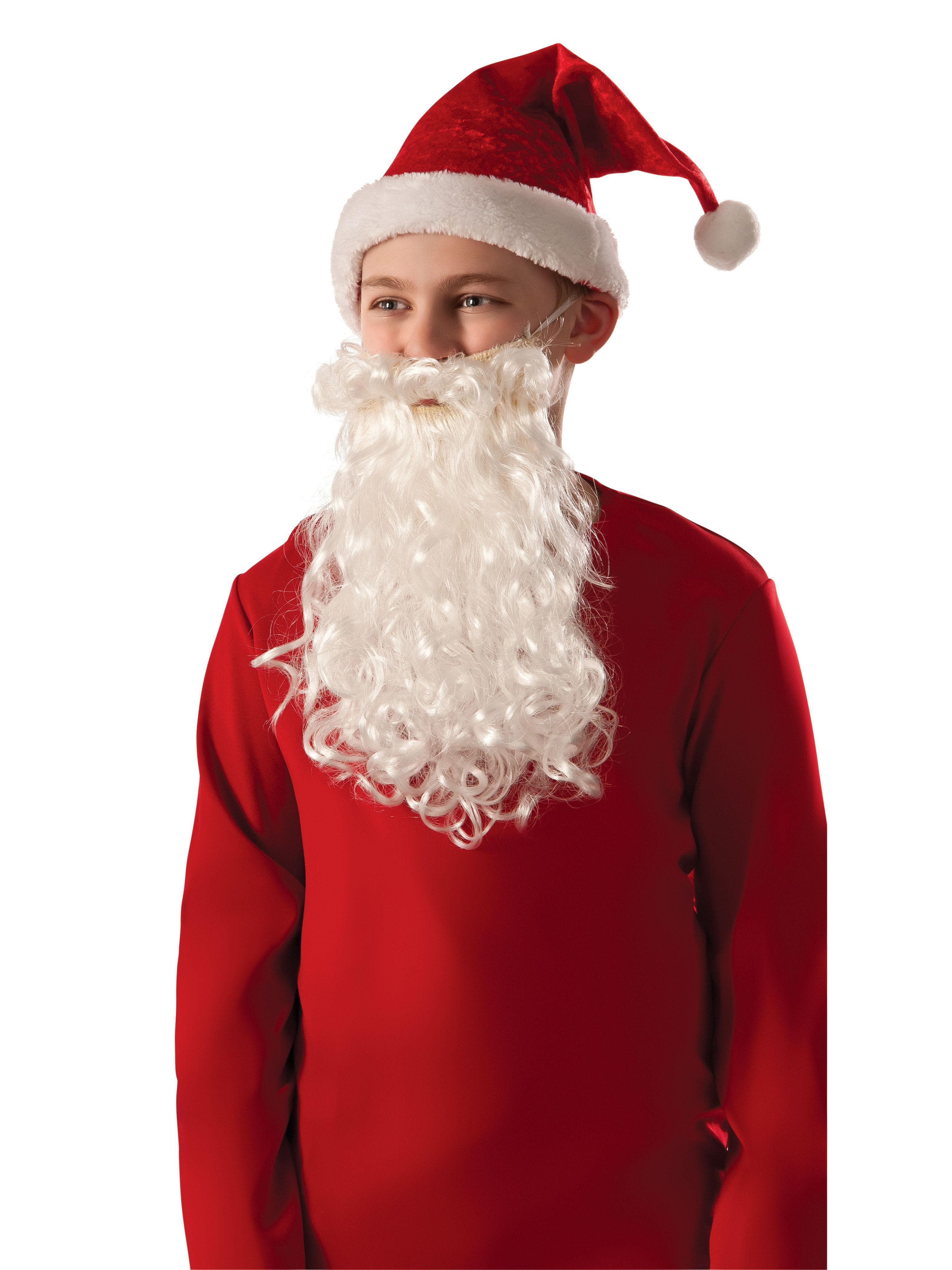 Boys' White Santa Beard and Mustache Set - Deluxe - costumes.com