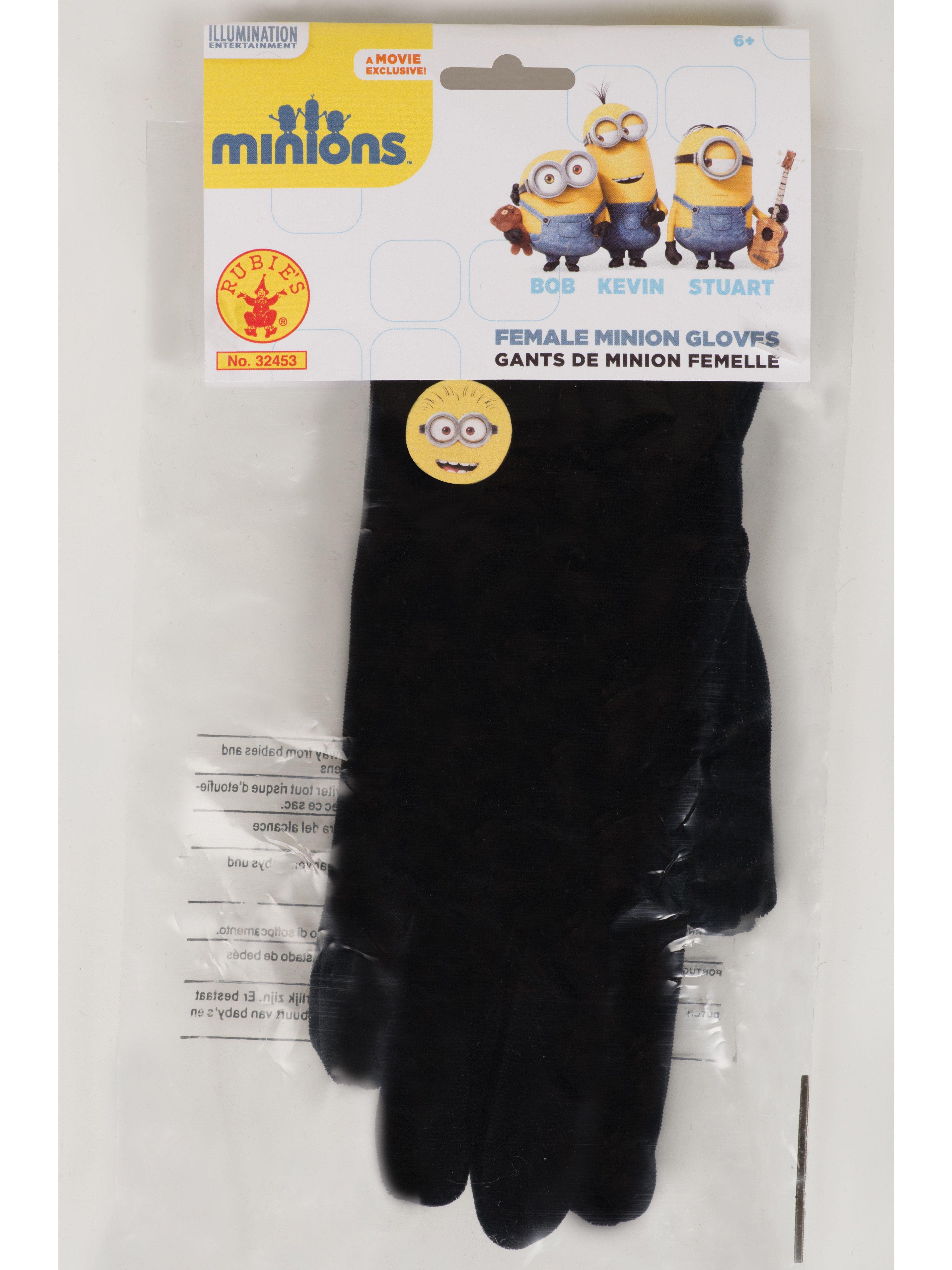 Girls' Black Minion Gloves - costumes.com