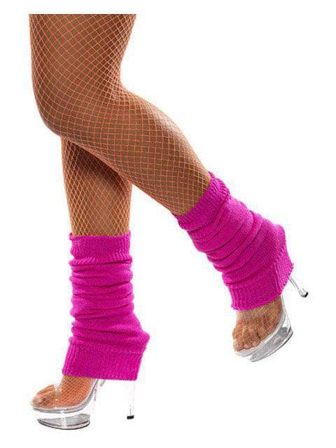 Adult Neon Pink 1980's Knit Leg Warmers - costumes.com