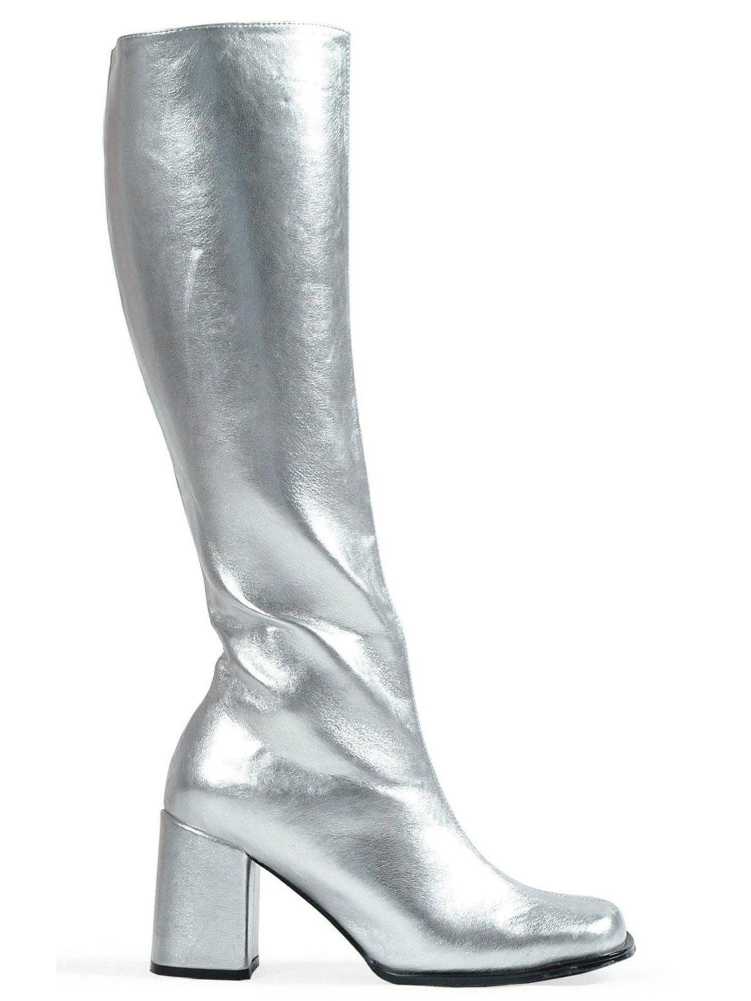 Adult Silver Metallic Go Go Boots - costumes.com