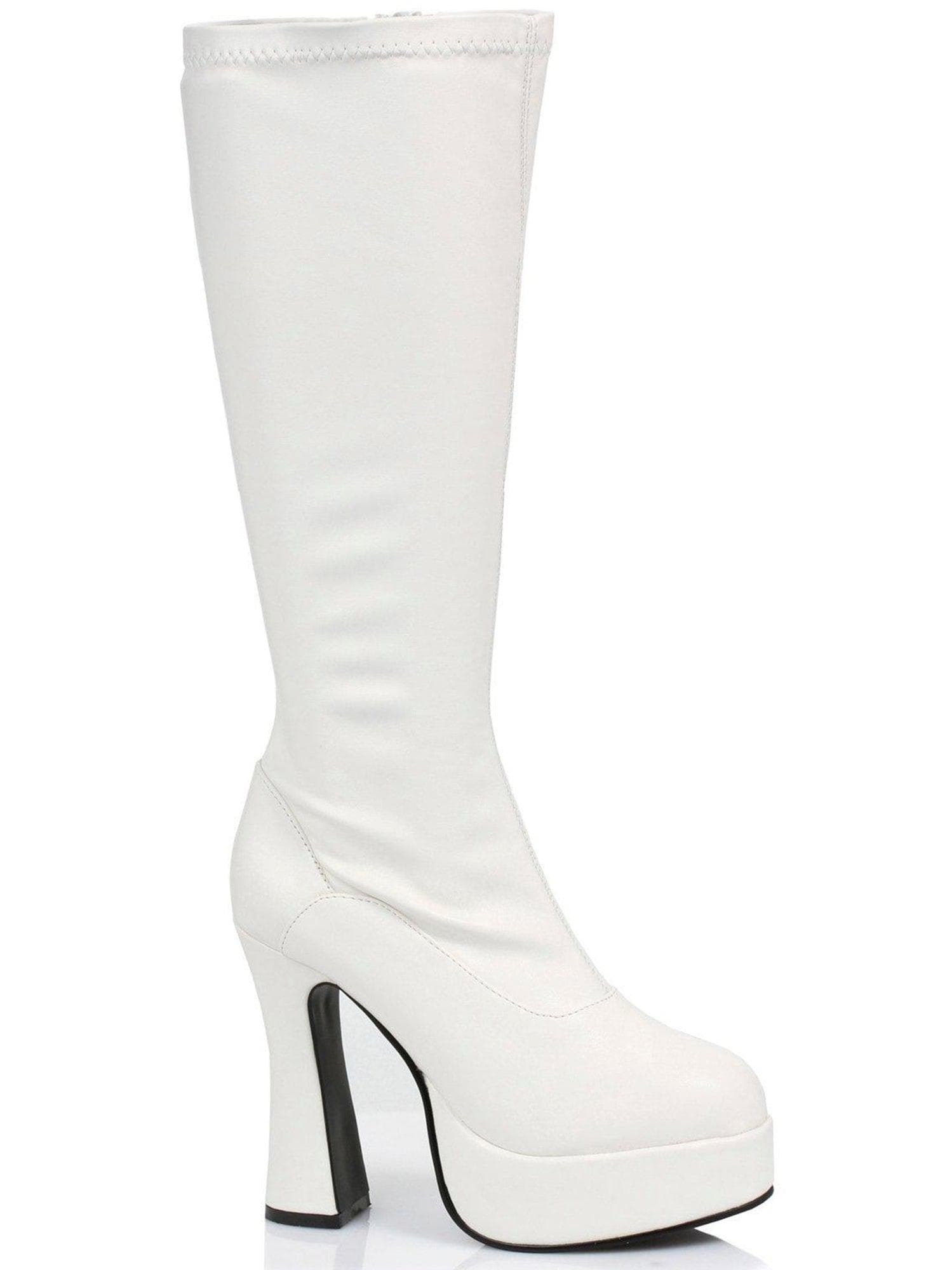 Adult Sexy White Platform Heeled Boots - costumes.com