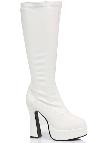 Adult Sexy White Platform Heeled Boots