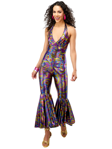 Women's 1970's Funky Disco Jumpsuit Costume