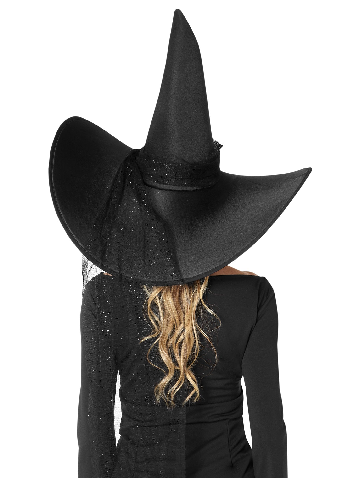 Adult Black Wide Brim Witch Hat - costumes.com