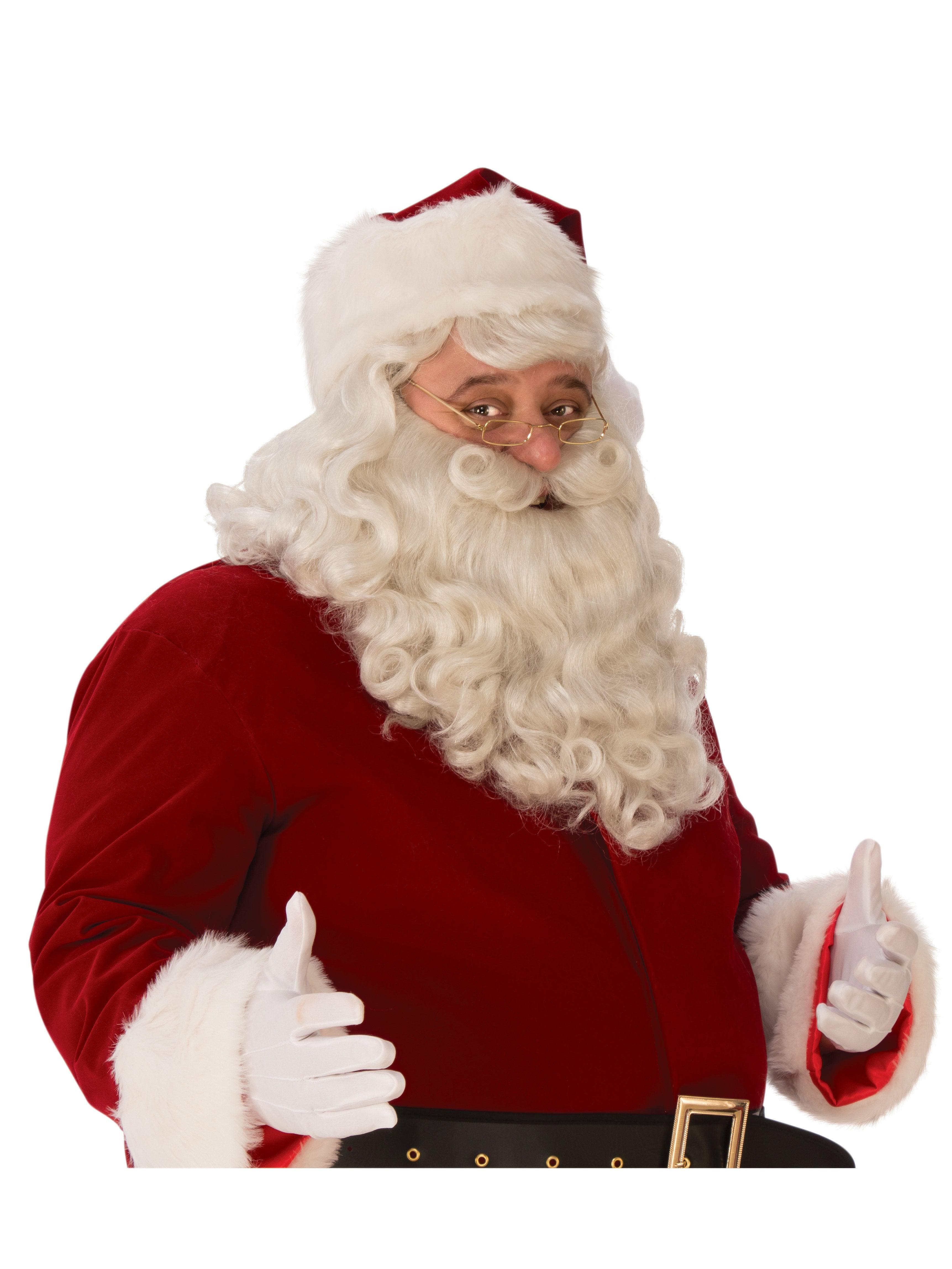 Men's White Santa Beard and Wig Set - Premium - costumes.com