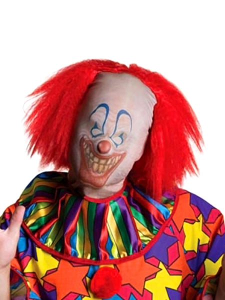 Adult Scary Clown Overhead Mask with Wig