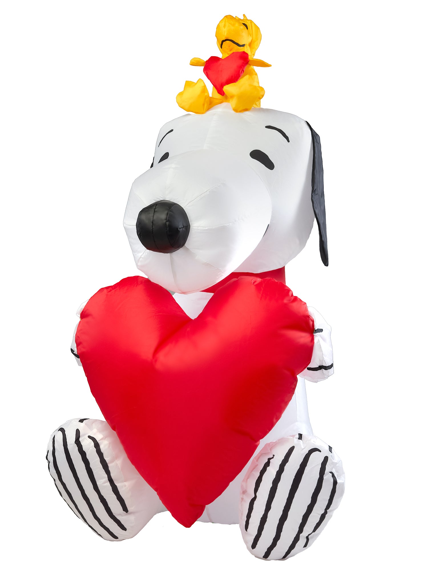4.5 Foot Peanuts Snoopy and Woodstock Valentine's Heart Inflatable Lawn Decoration - costumes.com