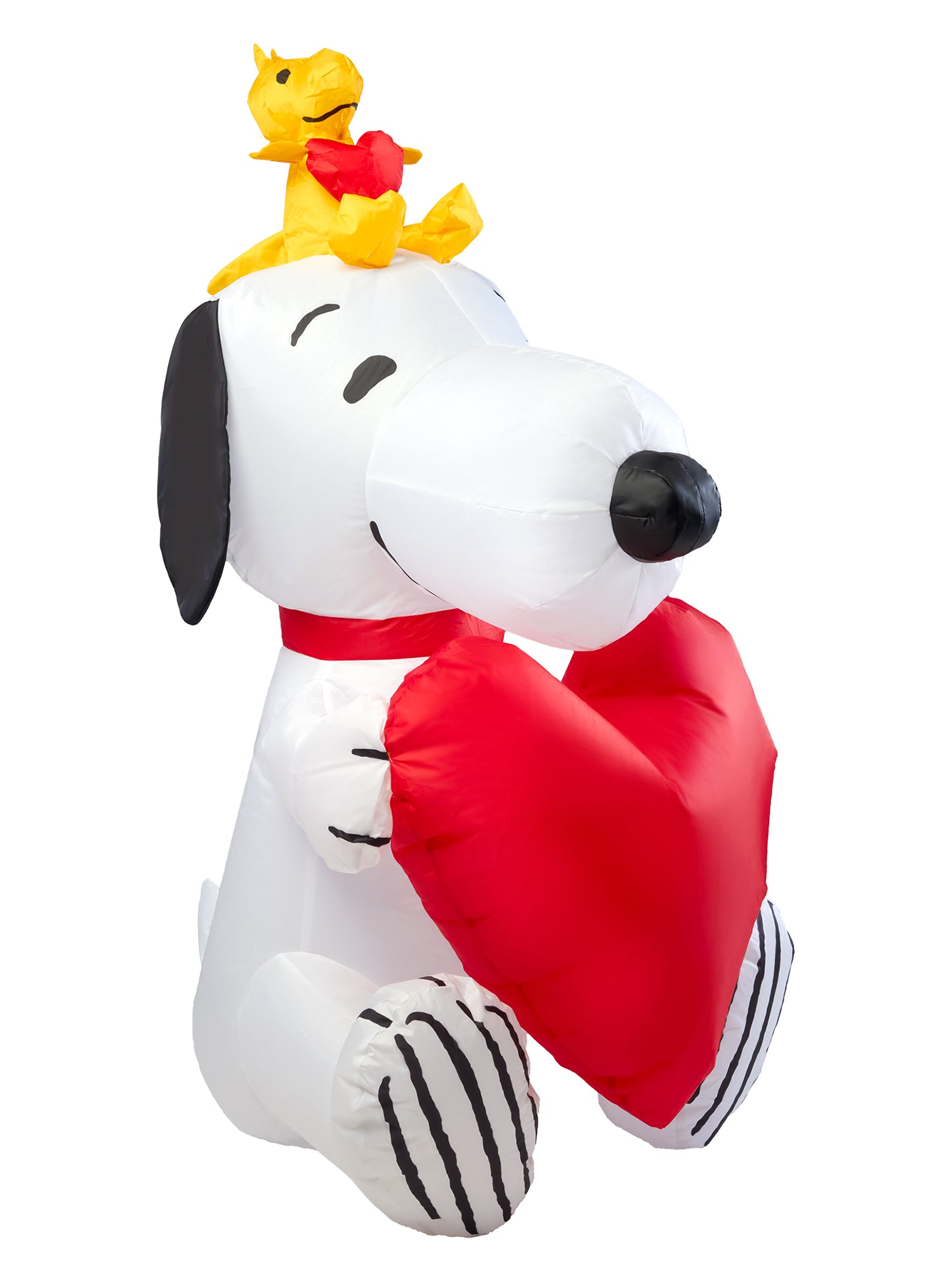 4.5 Foot Peanuts Snoopy and Woodstock Valentine's Heart Inflatable Lawn Decoration - costumes.com
