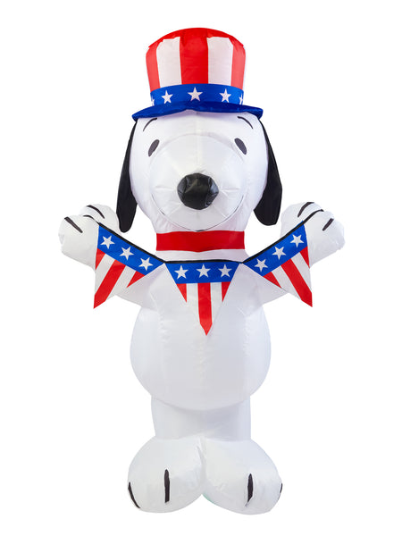 3.5 Foot Peanuts Snoopy Patriotic Inflatable Lawn Decoration