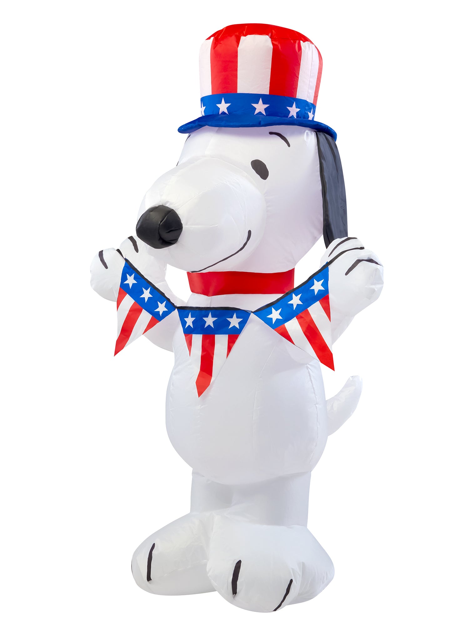 3.5 Foot Peanuts Snoopy Patriotic Inflatable Lawn Decoration - costumes.com