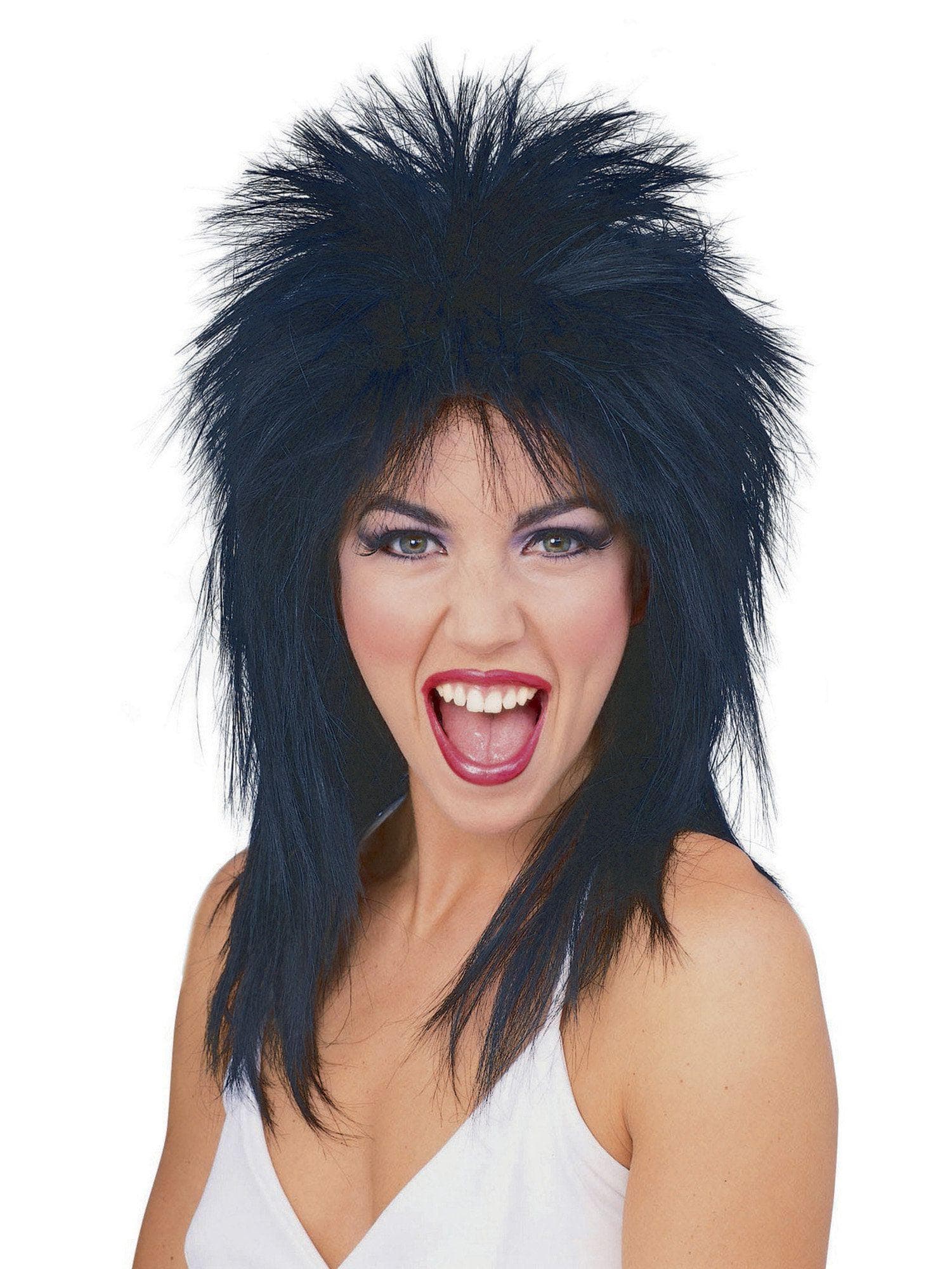 Adult Black 1980's Hair Band Superstar Wig - costumes.com