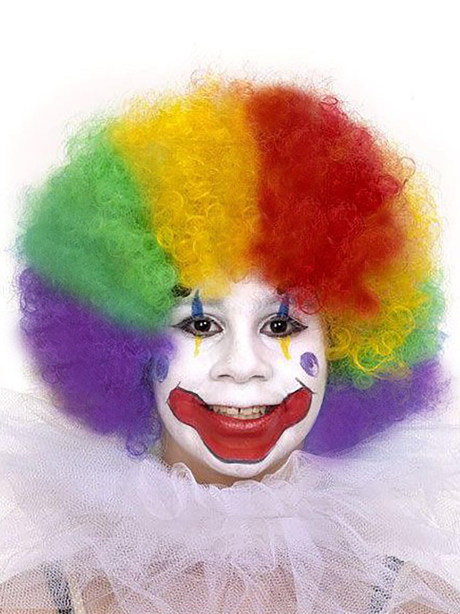 Kids' Rainbow Clown Afro Wig - costumes.com
