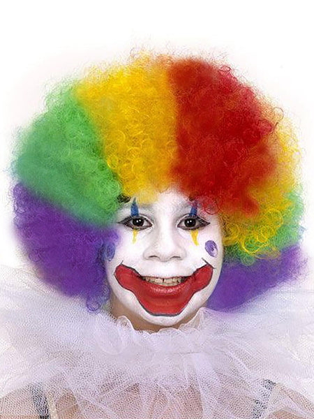 Kids' Rainbow Clown Afro Wig