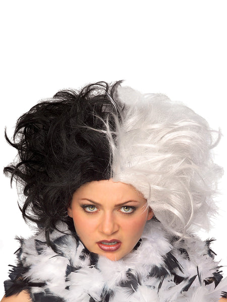 Women's Black and White Cruel Villain Wig