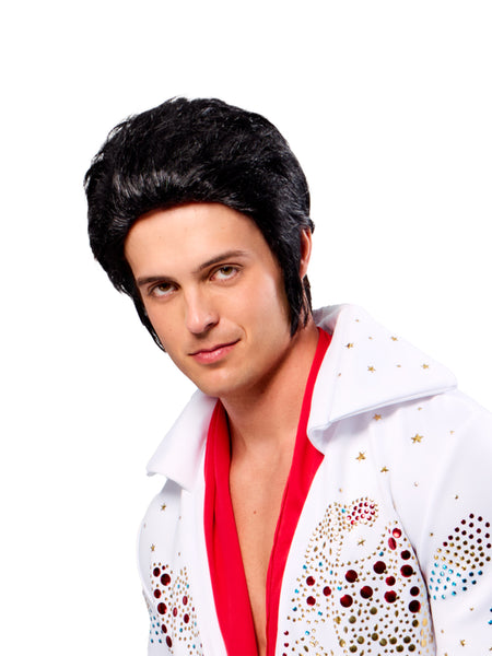 Men's Black Elvis Wig