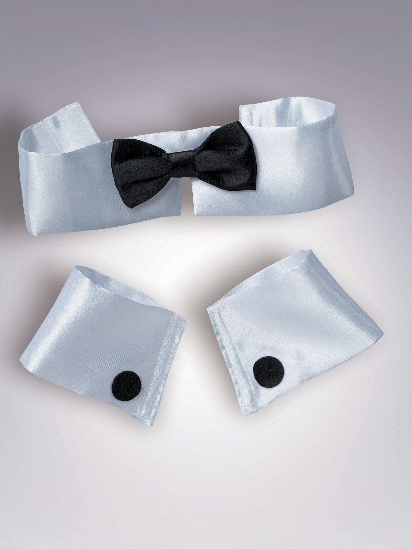 Adult Fancy Tux Style Collar, Bowtie and Wrist Cuff Set - costumes.com