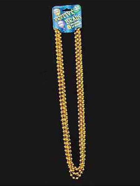 Adult Gold Mardi Gras Bead Necklaces