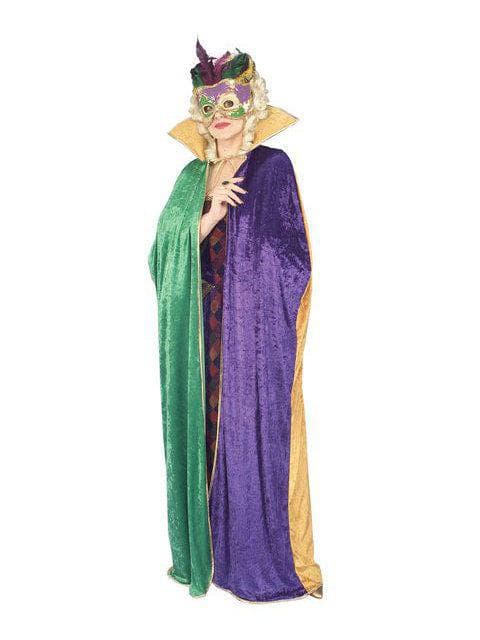 Adult Purple, Gold and Green Velvet Mardi Gras Cape - costumes.com