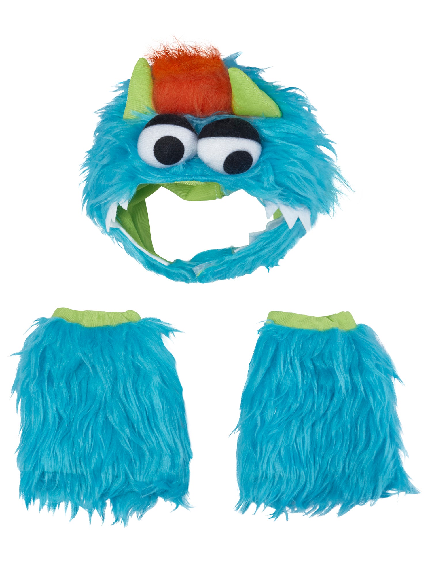 Blue Monster Pet Headpiece and Leg Fluffies - costumes.com