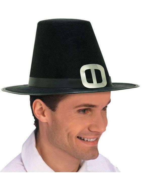 Adult Black Capotain Style Pilgrim Hat - costumes.com