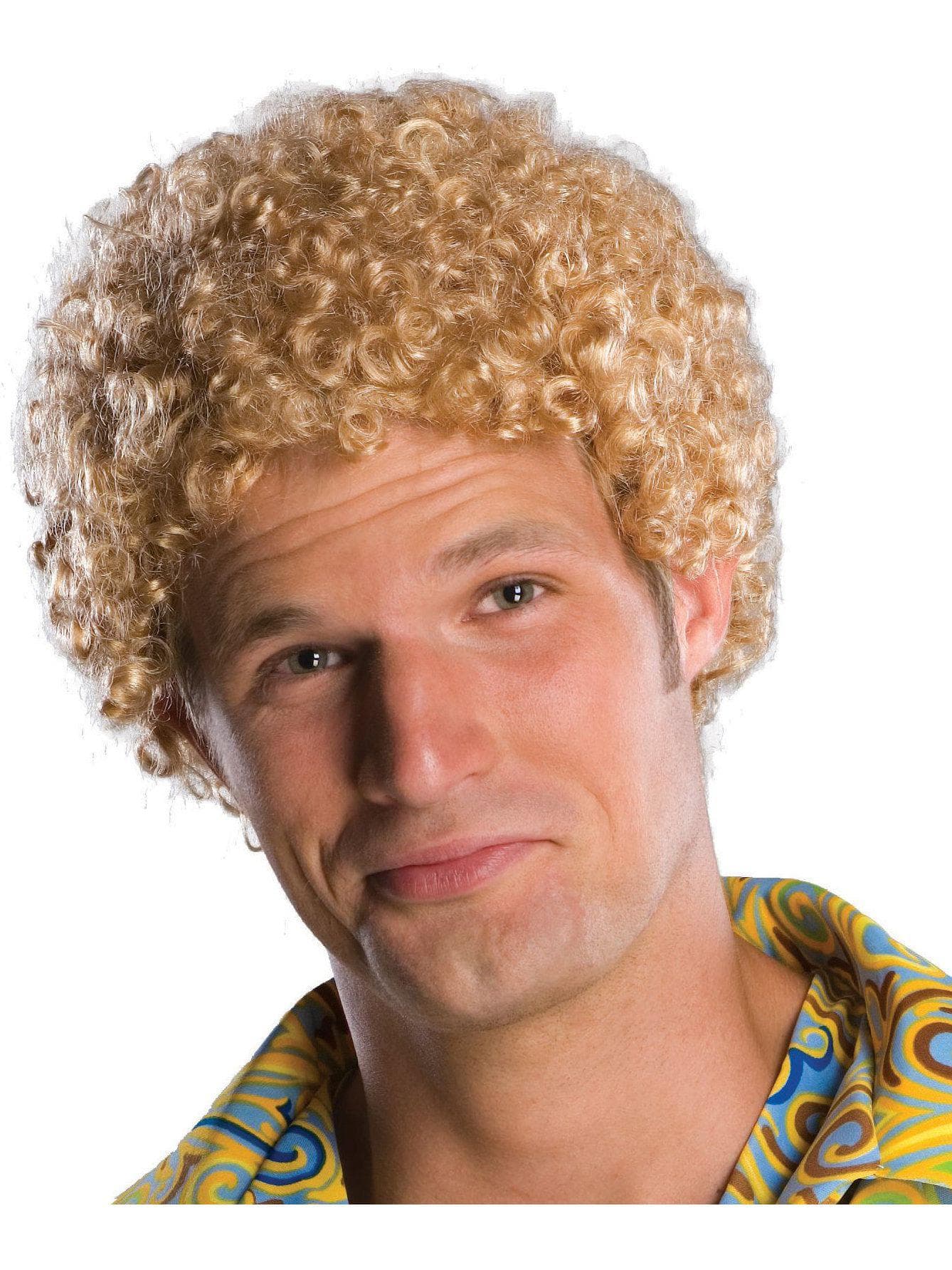 Men's Blonde Tight Afro Wig - costumes.com