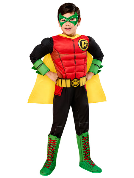 Boys' Teen Titans Robin Padded Jumpsuit Costume - Deluxe