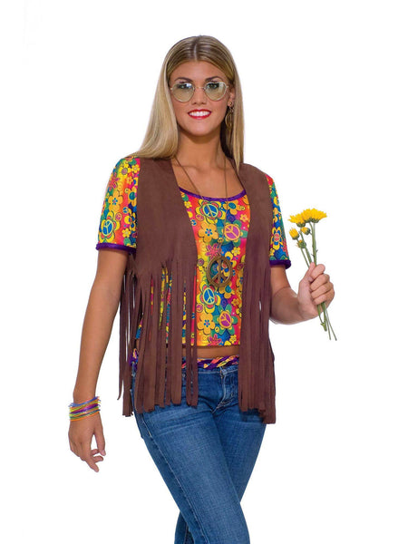 Women's Brown Fringe Hippie Vest