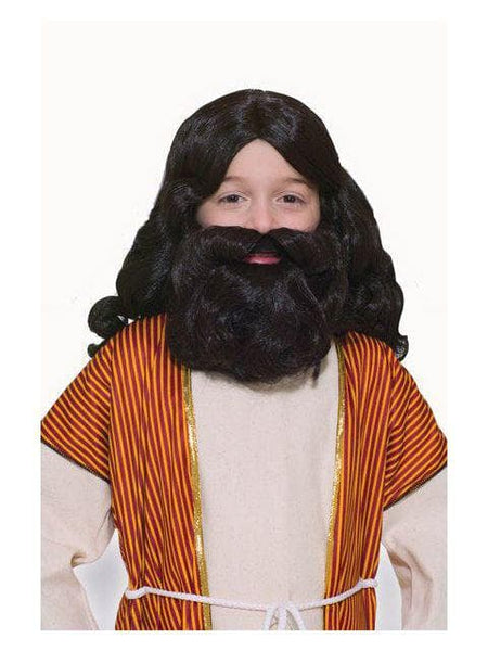 Boys' Brown Biblical Wig and Beard Set