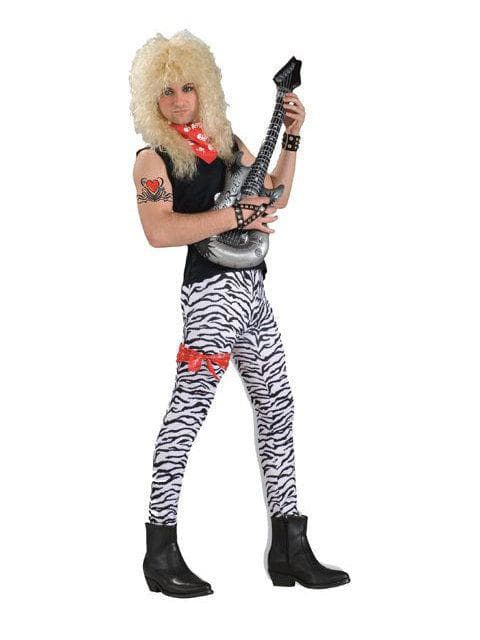 Adult 1980's White and Black Rock Star Zebra Pants - costumes.com