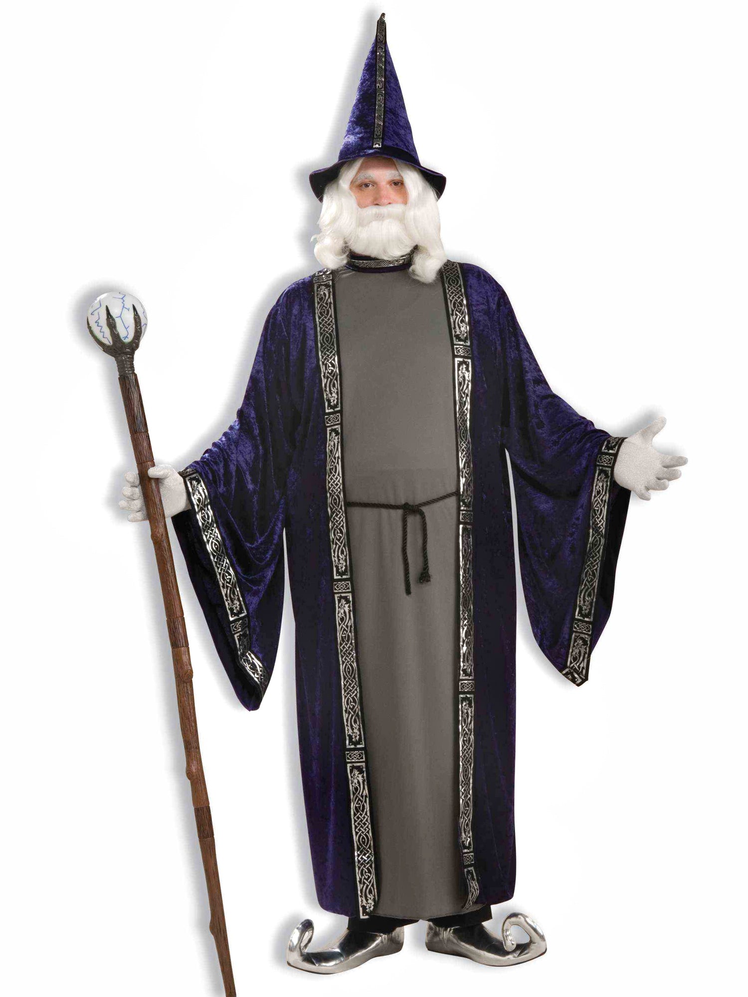 Men's Big and Tall Purple Robe Wizard Costume - costumes.com