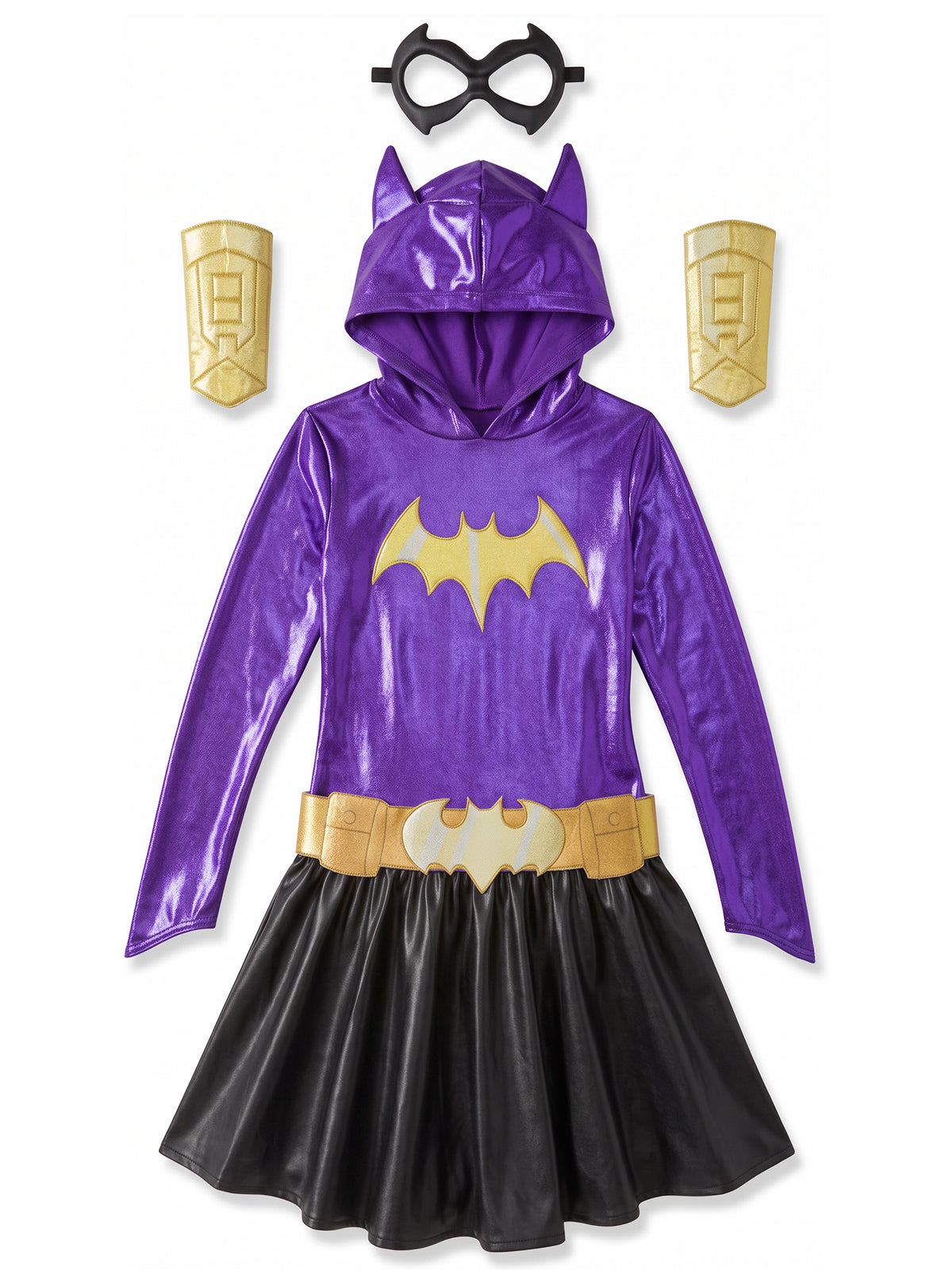Girls' DC Superhero Girls Batgirl Hooded Dress and Eye Mask - costumes.com