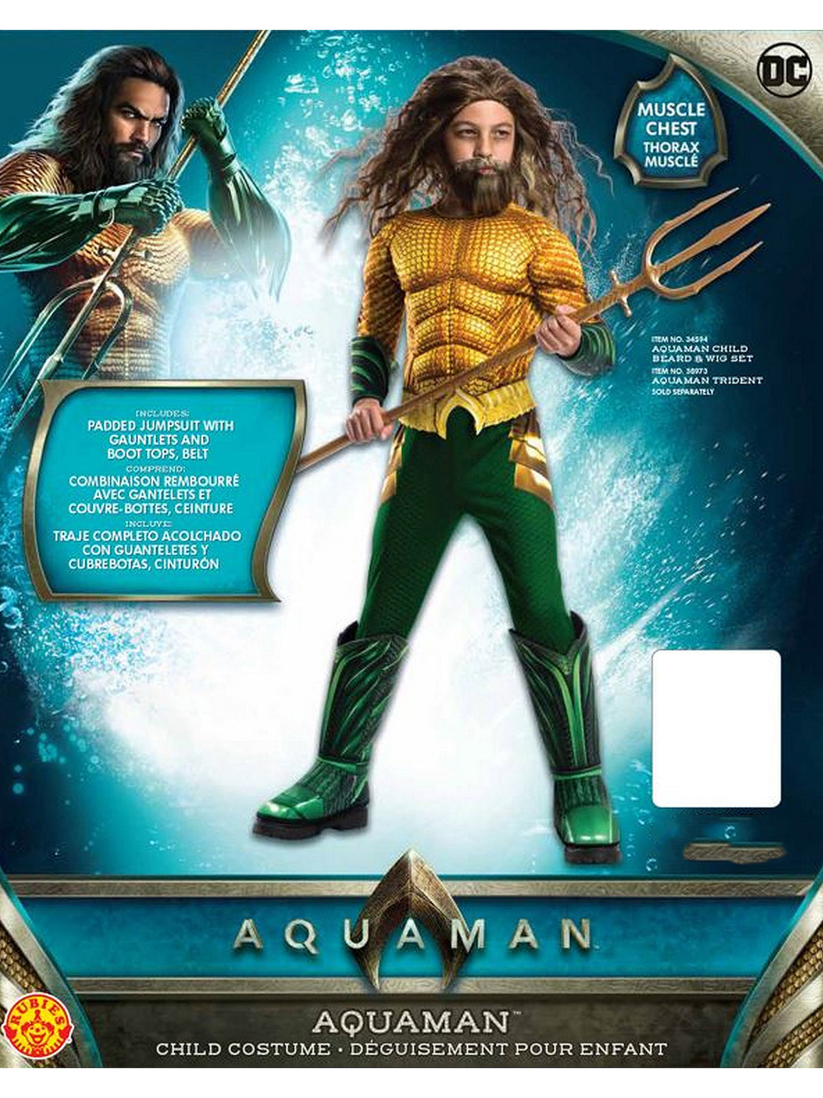 Boys' Aquaman Muscle Chest Costume - Deluxe - costumes.com