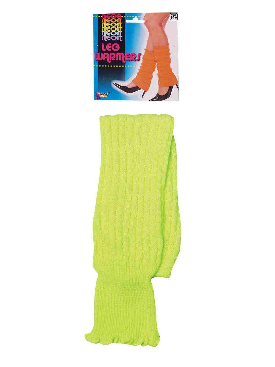 Adult Neon Green 1980's Knit Leg Warmers - costumes.com