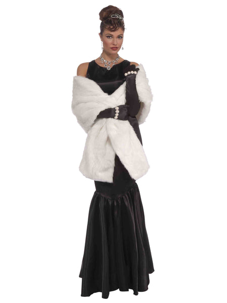 Adult White Old Hollywood Mink Stole